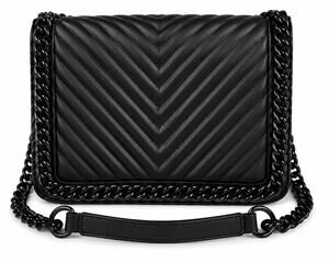 ALDO Greenwich Black Quilted Chevron Chain Shoulder Crossbody Bag Purse